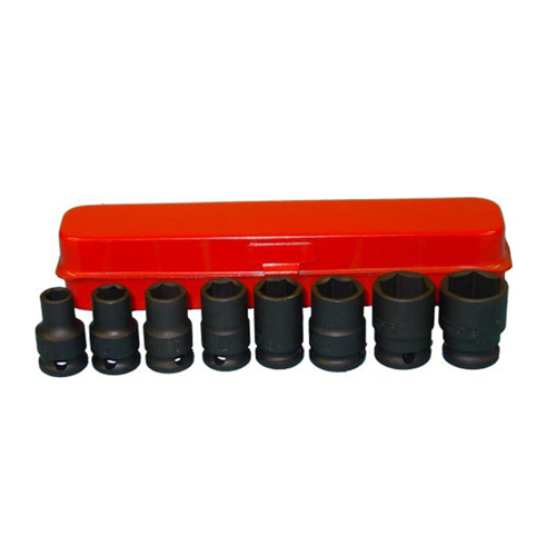 3083 3/8 Inch Drive Impact Socket Set, 6 Point, CR-V Steel, 8 Pc set, 8-19 mm